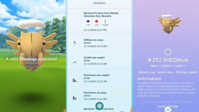 CATCHING SHEDINJA IN POKEMON GO | HOW TO USE ADVENTURE SYNC + CRAZY REWARDS смотреть онлайн