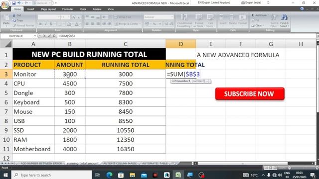 RUNNING TOTAL FORMULA IN EXCEL #EXCEL#TALLY#PAINT#NOTEPAD#COMMAND#PAGEMAKER#PHOTOSHOP#CORELDRAW#ADC смотреть онлайн