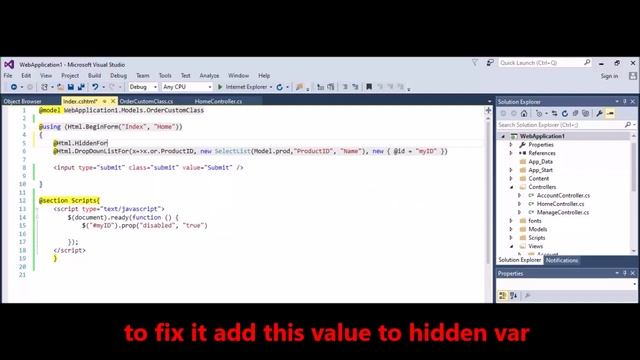 MVC get selected value from disabled drop down list смотреть онлайн