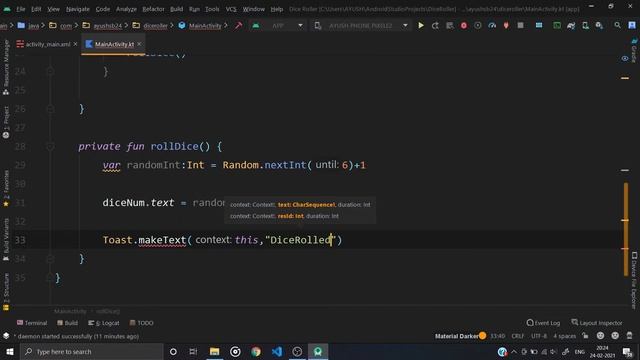 Kotlin Dice Roller App Tutorial | Android Basic App | With Source Code | Android Development 2021 смотреть онлайн