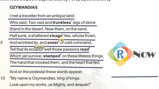 Class10 poetry ozymandias смотреть онлайн