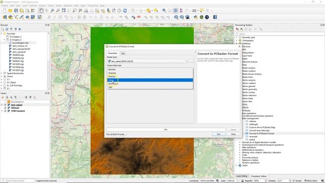 Convert GeoTIFF to PCRaster Format in QGIS смотреть онлайн