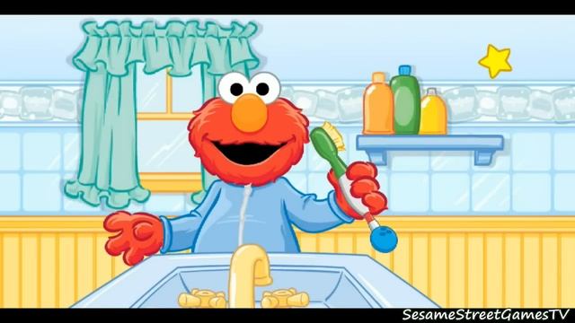 Sesame Street Elmo Brushing Teeth Kids Game Children Hygiene Education смотреть онлайн