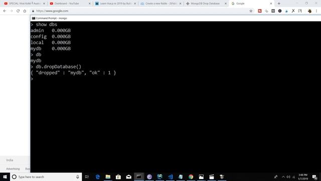 MongoDB Tutorial for Beginners (2019) (Part-3) Dropping or Deleting a Database in MongoDB смотреть онлайн