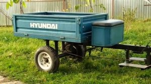 Мощный мотоблок Hyundai T-1200 7 л.с. с прицепом. #Hyundai_T_1200_7_л.с