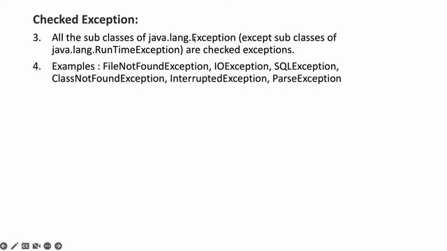 Difference between Checked Exceptions and Unchecked Exceptions In java? смотреть онлайн