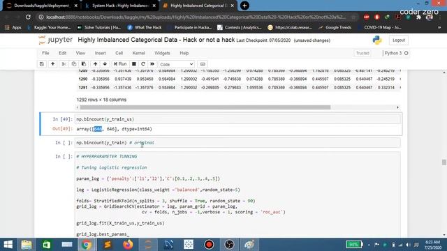Dealing with IMBALANCED DATA and saving the model using pickle - SYSTEM HACK - Kaggle Competition смотреть онлайн