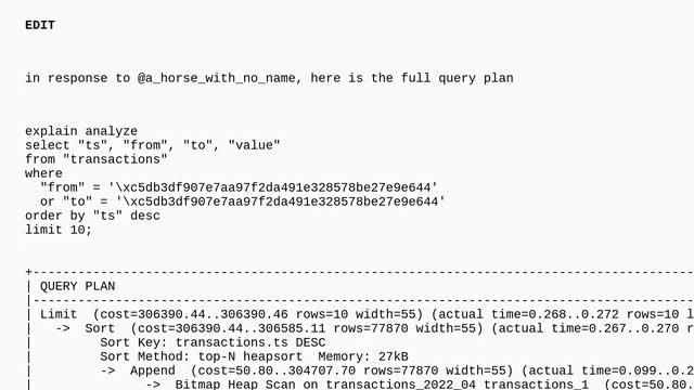 How to optimize PostgreSQL OR query on two indexed columns смотреть онлайн