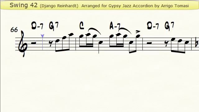 Swing 42 - Gypsy Jazz Accordion Sheet Music смотреть онлайн