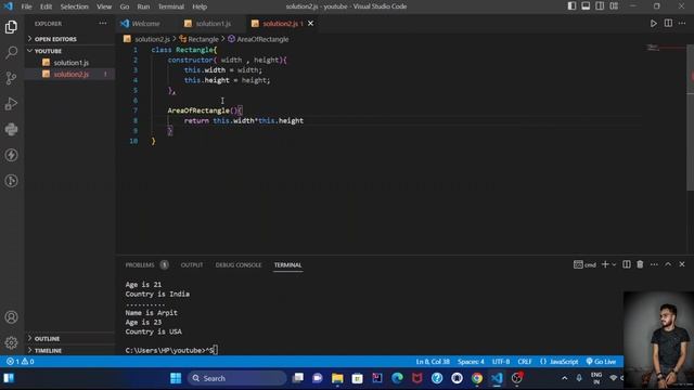 Problem 2 :Create a class called 'Rectangle' with properties for width and height with two Method. смотреть онлайн