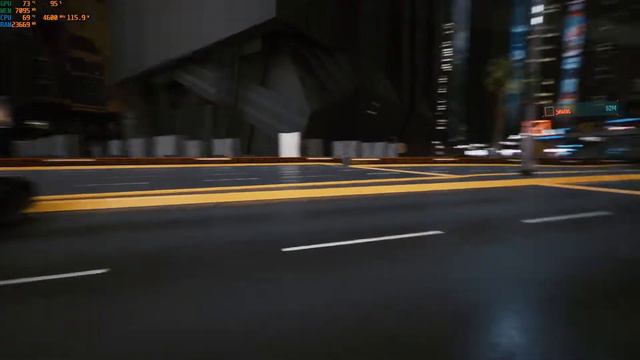 Городской авто-трафик усердно преодолевает препятствия в Night City - Cyberpunk 2077 (1.6) смотреть онлайн