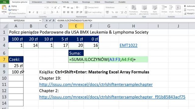 Excel - Rozdziały z książki Ctrl + Shift + Enter i funkcja SUMA.ILOCZYNÓW - sztuczka #46 смотреть онлайн