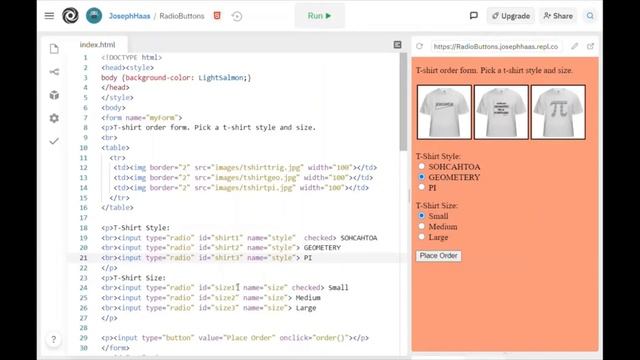 Radio Buttons in JavaScript смотреть онлайн