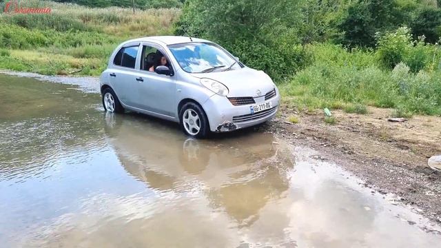 CAR TESTING IN TALL GRASS SPINING WHEEL REVIEW NISSAN MARCH 2005 смотреть онлайн