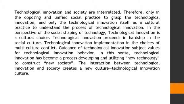 A Cultural Survey of Technological Innovation from the Perspective of SST AJSSEL 11 1 4 смотреть онлайн