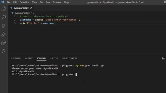 How to take user input in Python смотреть онлайн