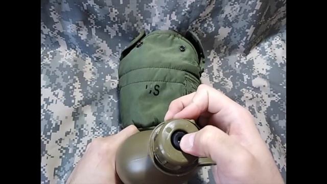 Фляга с термочехлом и котелком армейская США смотреть онлайн