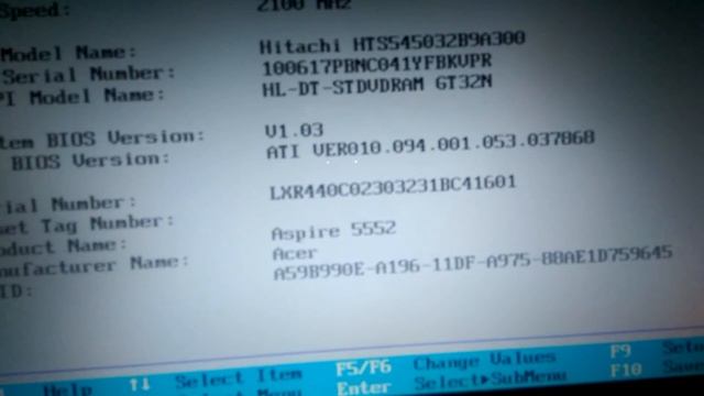 Как сбросить настройки BIOS на ноутбуке Acer Aspire 5552 смотреть онлайн