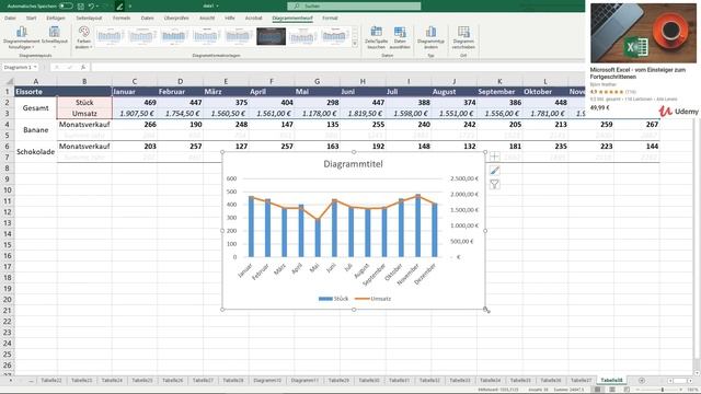 Sekundärachse in Excel-Diagramm einfügen (zweite y-Achse) - Daten visualisieren in Excel (43) смотреть онлайн