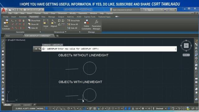 93 (STATUS BAR) (LWDISPLAY) LINEWEIGHT DISPLAY COMMAND AUTOCAD смотреть онлайн