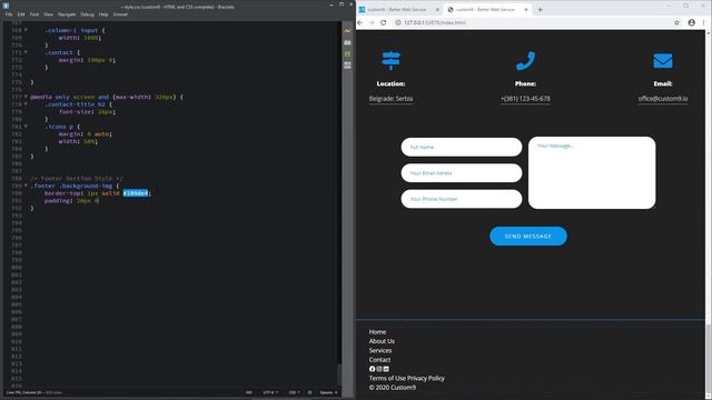 Complete web site with HTML and CSS from Scratch - 8th Part - Code Footer Area смотреть онлайн