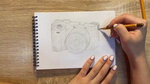 Как нарисовать фотоаппарат карандашом | Рисунок для начинающих поэтапно