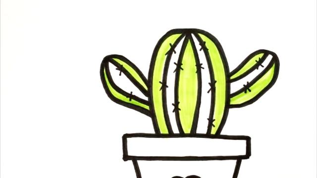 Как нарисовать Кактус | Сурет салу Кактус | How to draw a Cactus смотреть онлайн