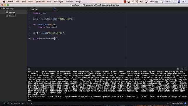 Python 13.5 Build an Interactive English Dictionary - Returning the Definition of a Word смотреть онлайн