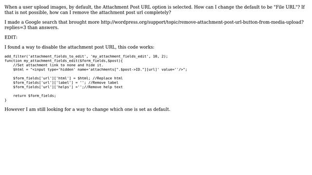 Wordpress: Change default from "Attachment post URL" to "File URL" in Add Media смотреть онлайн