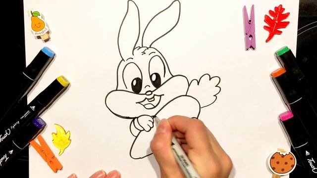 Раскраска Зайчик | Bolalar Uchun Quyon Rasm Chizish | Сурет Салу қоян | How To Draw Bunny EASY