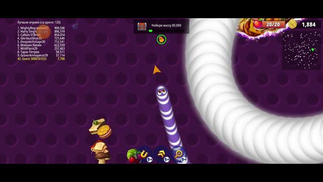 Worms Zone.io - Охота за белым Гигантским Червем! смотреть онлайн