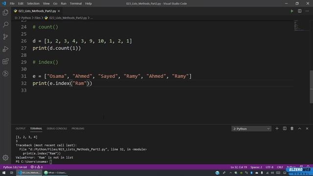 Learn Python in Arabic #023 - Lists Methods Part 2 смотреть онлайн