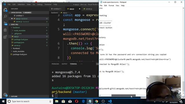 Andela DevC 06 and 07 Connecting the application to mongoDB atlas using mongoose смотреть онлайн