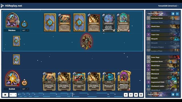 ProGaming - Hearthstone, Bomb Warrior(2245) vs Bomb Warrior(3457) by Falcken and Zodiak, Ranked -.. смотреть онлайн