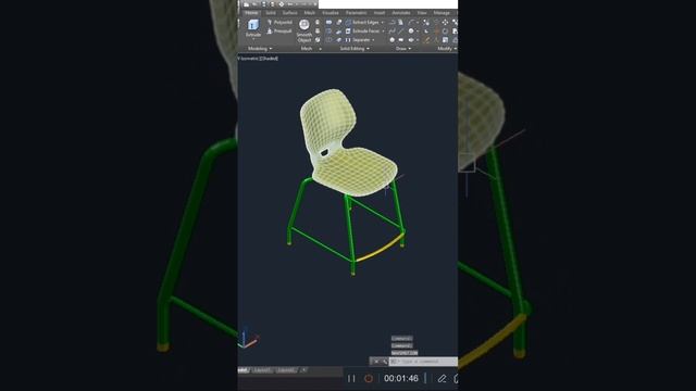 3d chair in Autocad | draw of cadcam смотреть онлайн