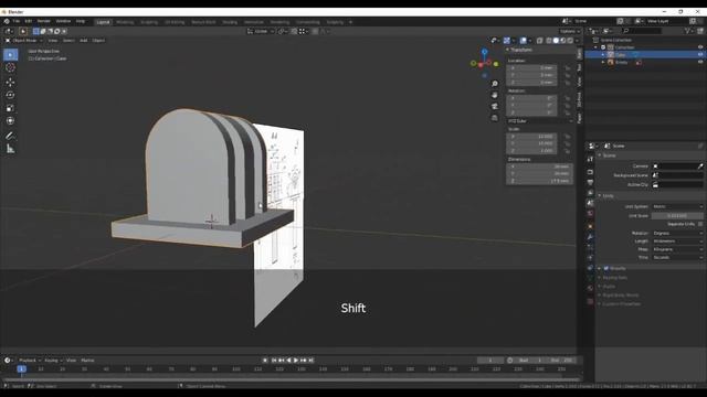Создание точных моделей по чертежам в Blender 2.8 смотреть онлайн