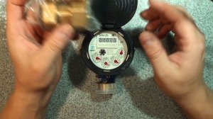 Счетчик воды ВКМ-20 МОКРОХОД  латунь, любые виды установки. Обзор распаковка.