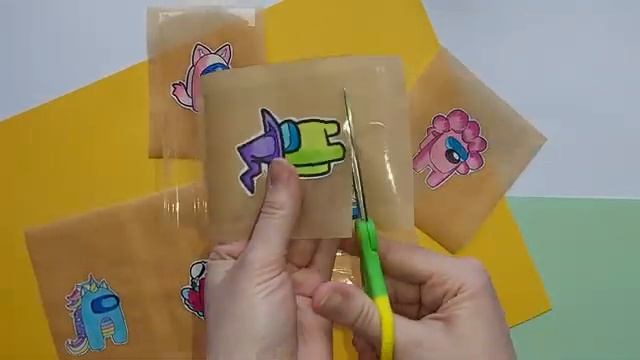 КАК СДЕЛАТЬ НАКЛЕЙКИ ИЗ БУМАГИ СВОИМИ РУКАМИ - НАКЛЕЙКИ АМОНГ АС смотреть онлайн