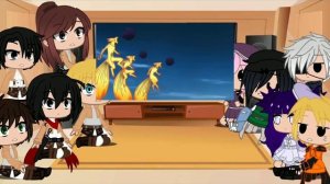 (TR)AOT and Naruto React To Sasuke vs Naruto Final Battle|Tsuki-Chan~