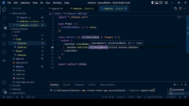 React pass callback parent component to child component смотреть онлайн