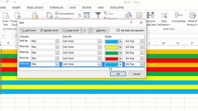 Microsoft Excel - Sort by color смотреть онлайн