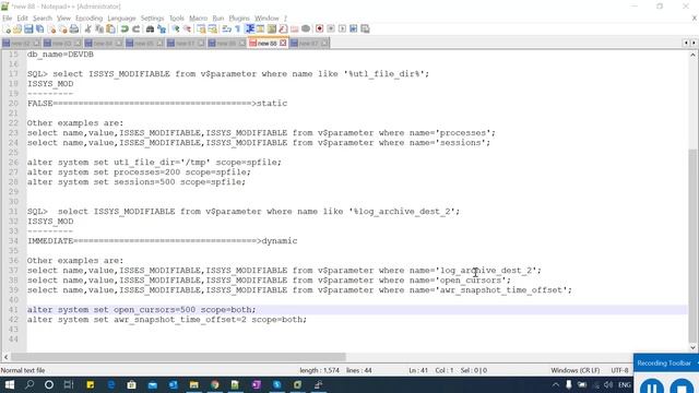 How to identify any parameter as static or dynamic using v$aparameter || ISSYS_MODIFIABLE смотреть онлайн