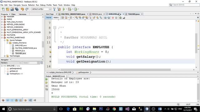 PRACTICAL EXAMPLE OF MULTIPLE INHERITANCE USING INTERFACE IN JAVA (URDU / HINDI) смотреть онлайн