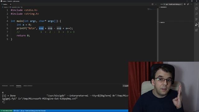 How to evaluate multiple increments in the same line? (++a + a++ - ++a) смотреть онлайн