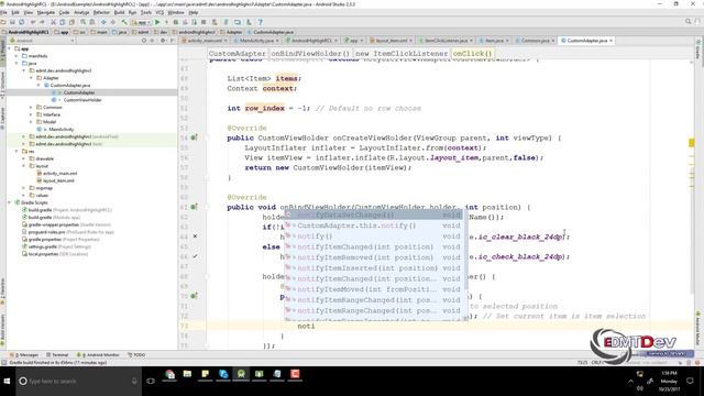 Android Studio Tutorial - How to properly highlight selected item on RecyclerView смотреть онлайн