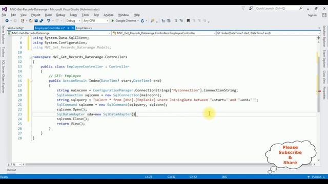 MVC Search Records Between Two Dates | MVC SQL Server смотреть онлайн