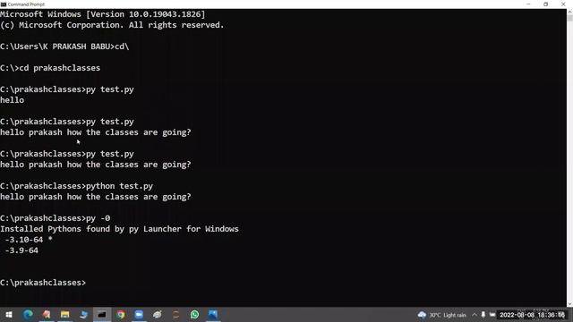 PYTHON tutorials || Demo - 4 || by Mr. Prakash Babu On 08-08-2022 @6PM IST смотреть онлайн