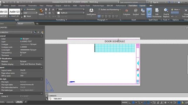 AutoCAD demo - creating a table style for schedules смотреть онлайн