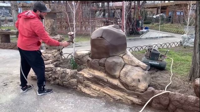 декоративный камень, оформление бордюра. мастерская Эльдара Асанова. смотреть онлайн