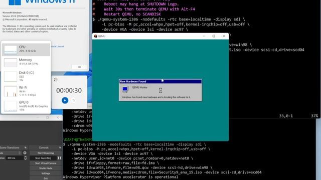 QEMU Windows 98 SE VM Retro Gaming From Scratch to 3D Acceleration in 15 mins смотреть онлайн